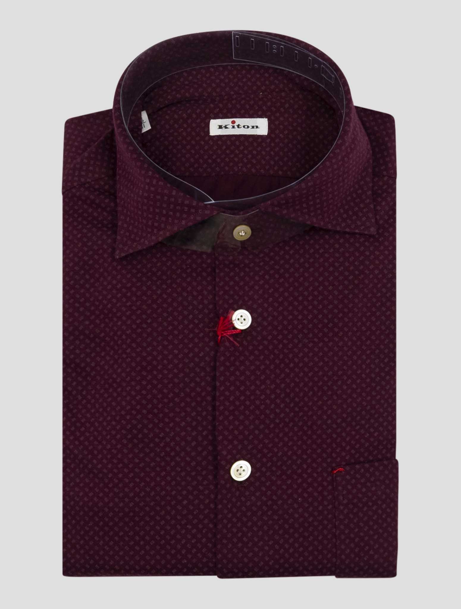 Kiton Burgundy Cotton Shirt Nerano