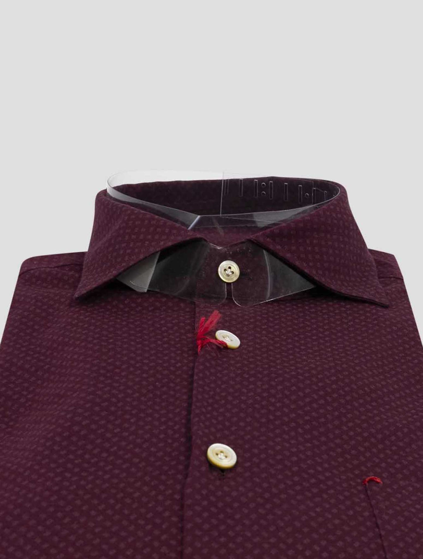 Kiton Burgundy Cotton Shirt Nerano