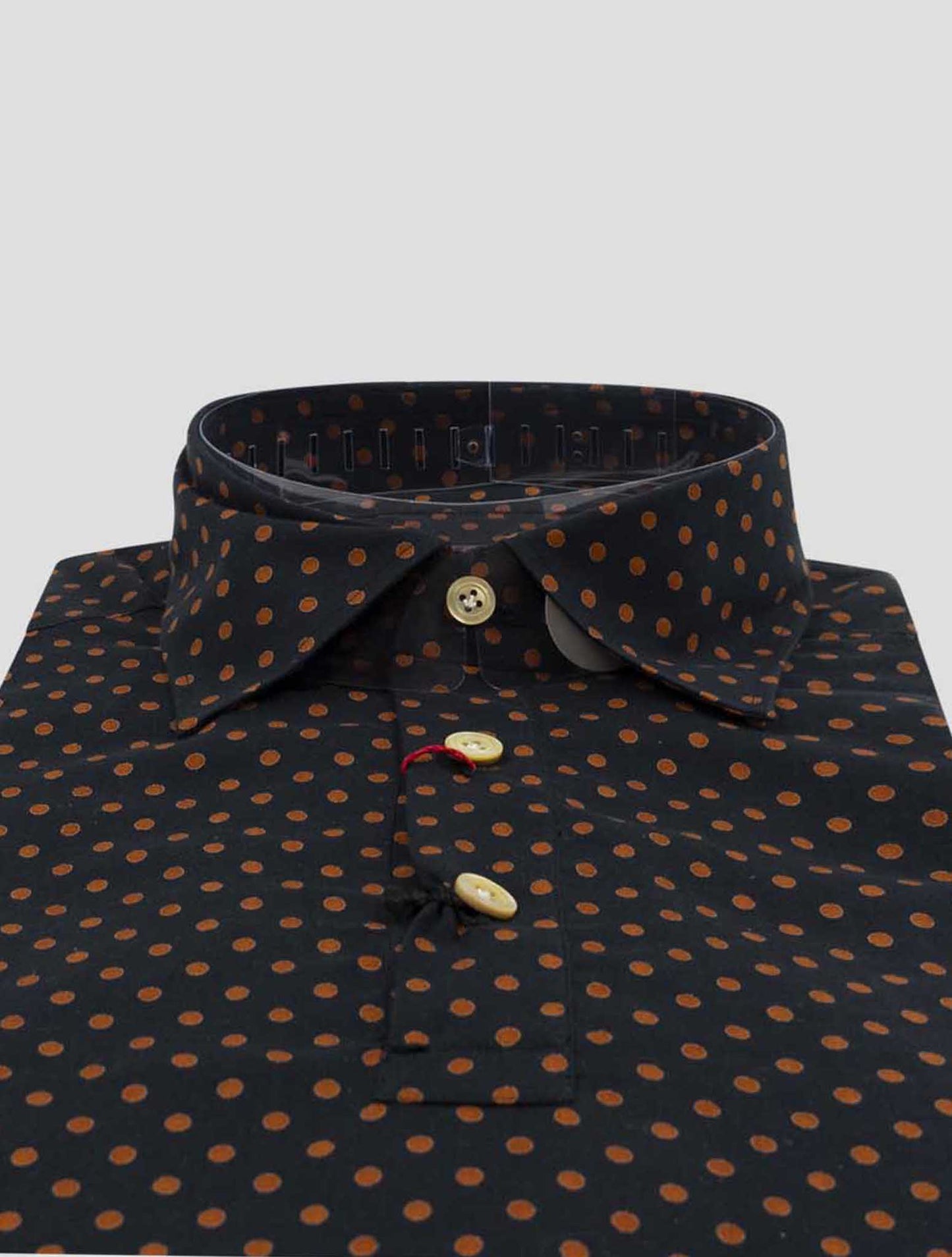 Kiton Black Orange Cotton Polo Shirt Positano