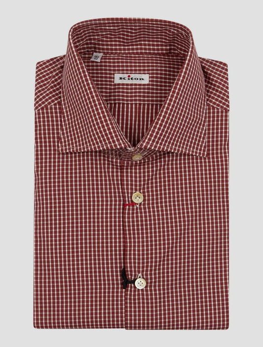 Kiton Red White Cotton Shirt