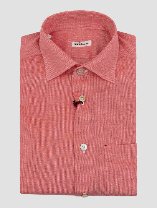 Kiton Red Cotton Shirt