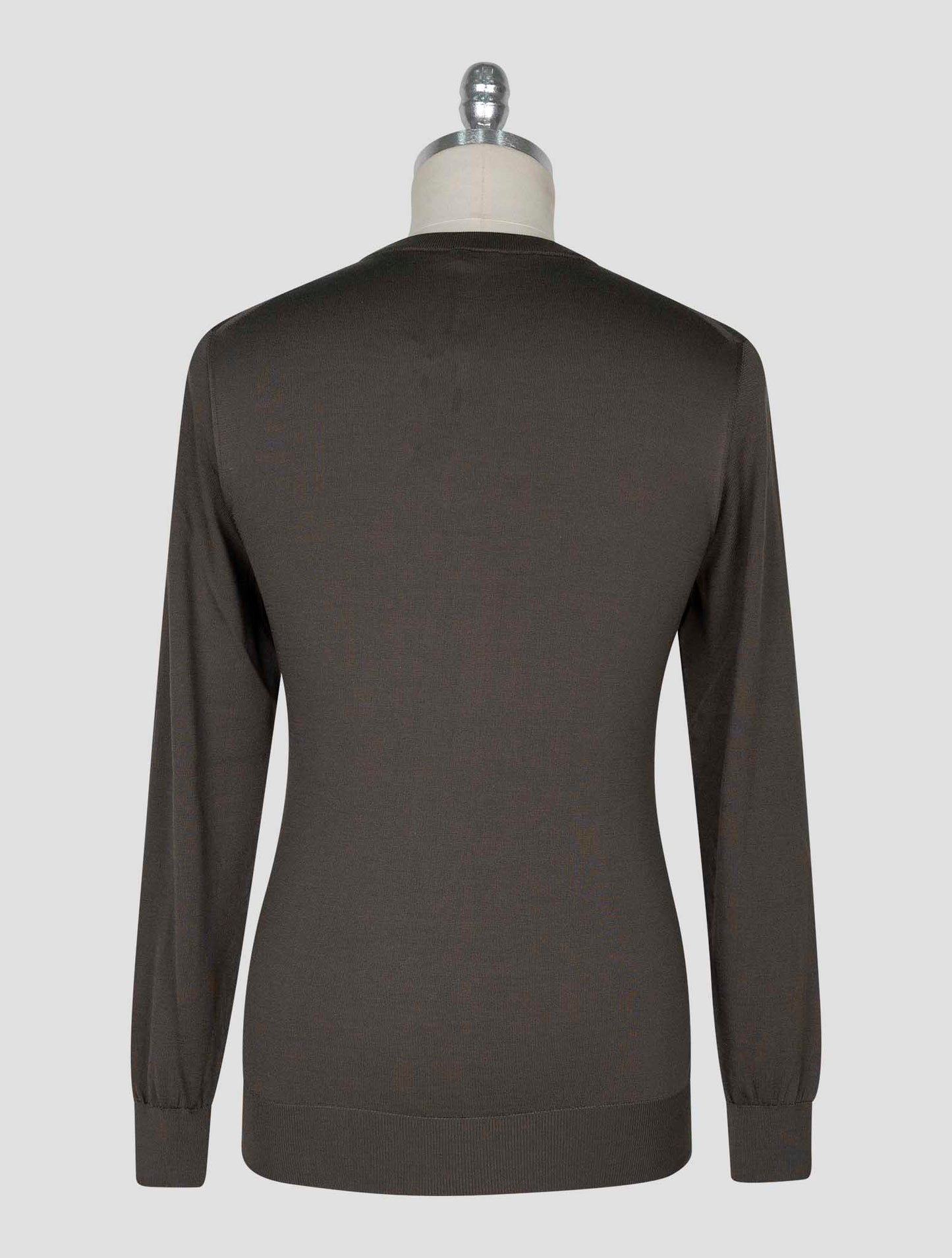 Kiton Taupe Silk Sweater Crewneck