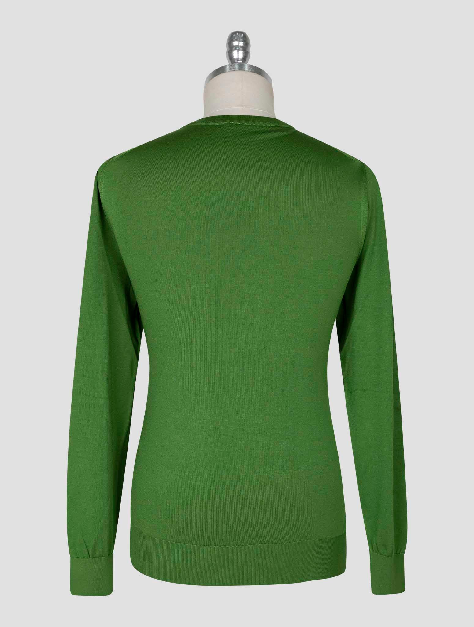 Kiton Green Silk Sweater Crewneck