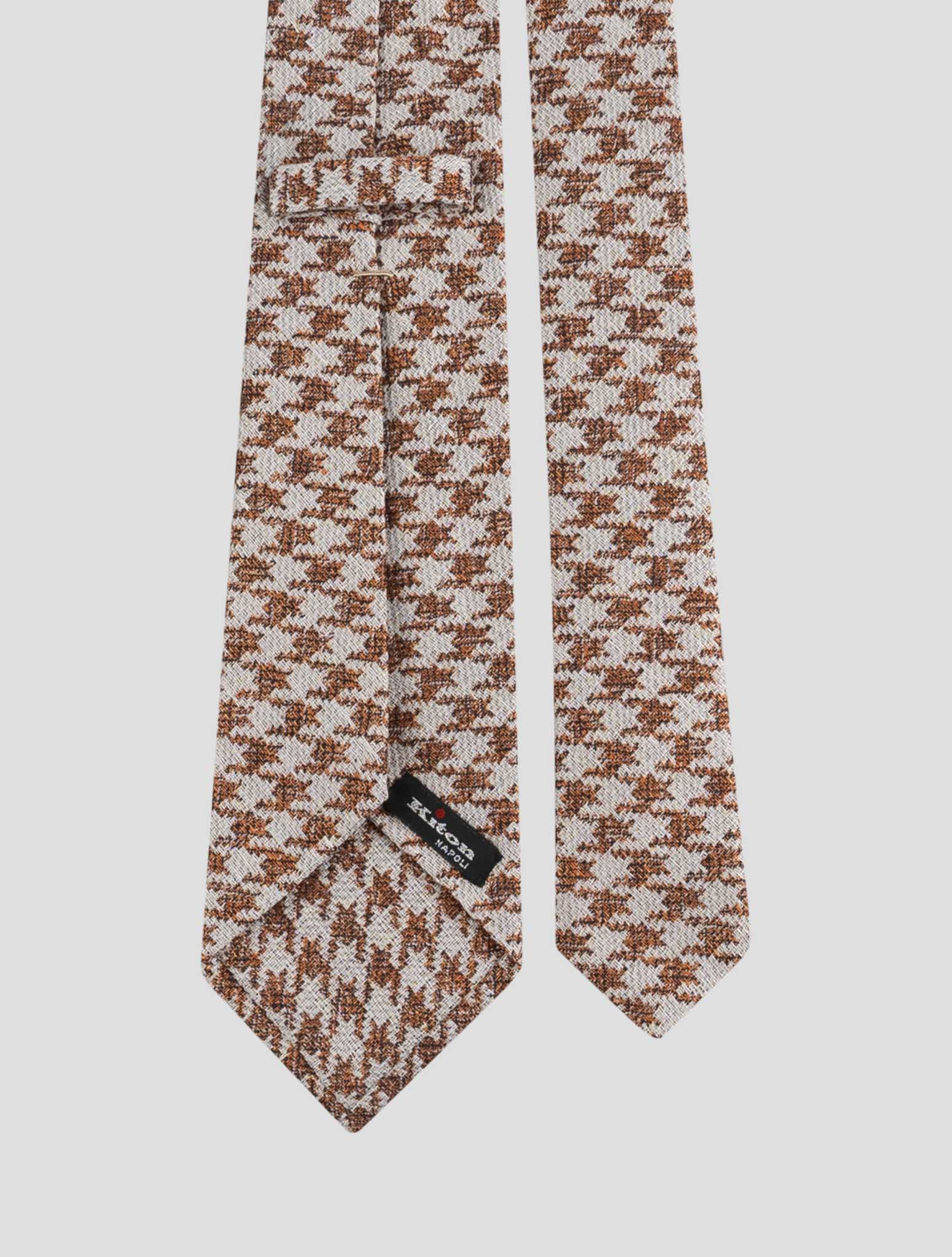 Kiton Light Brown Silk Tie