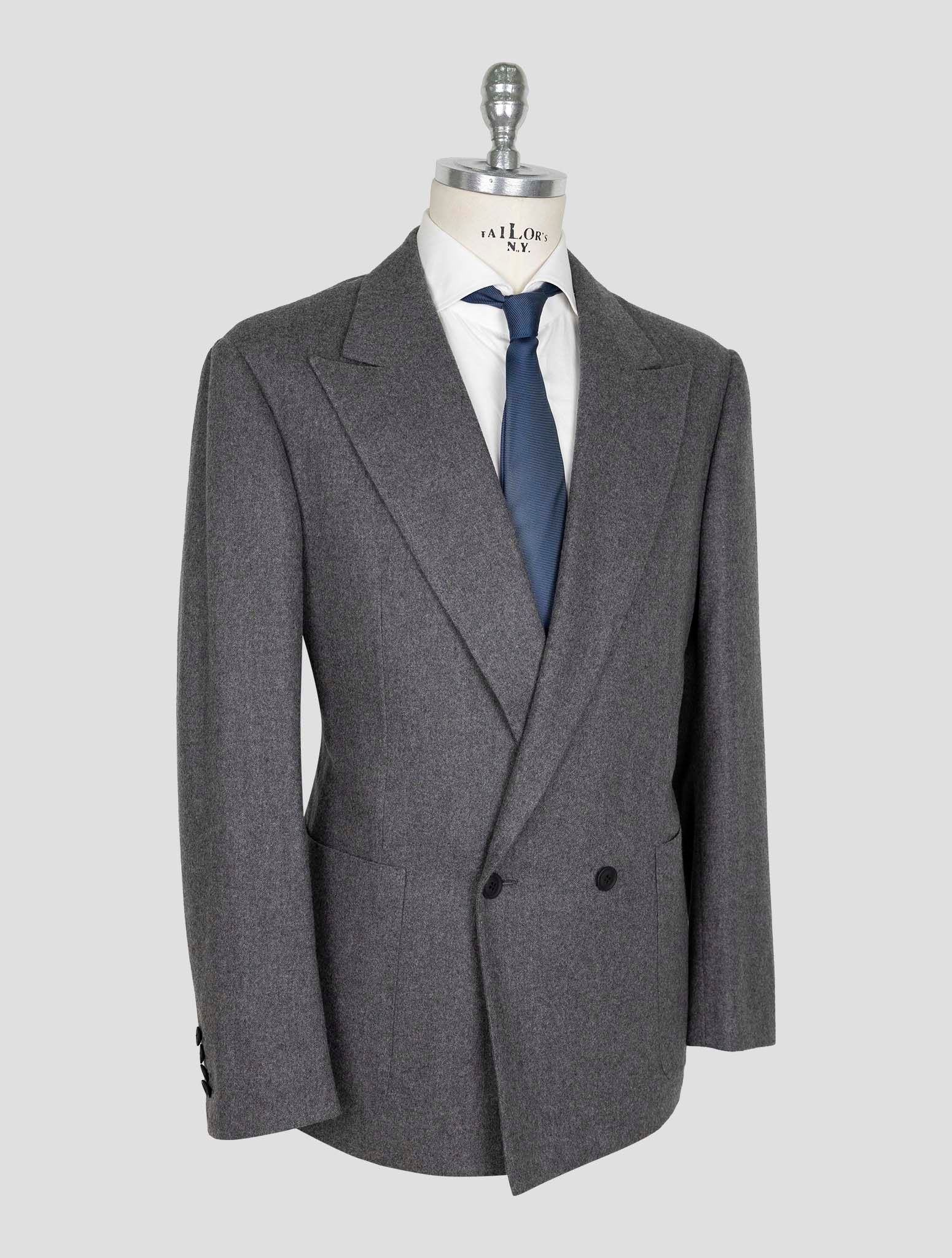 Kiton Knt Dark Gray Wool Blazer