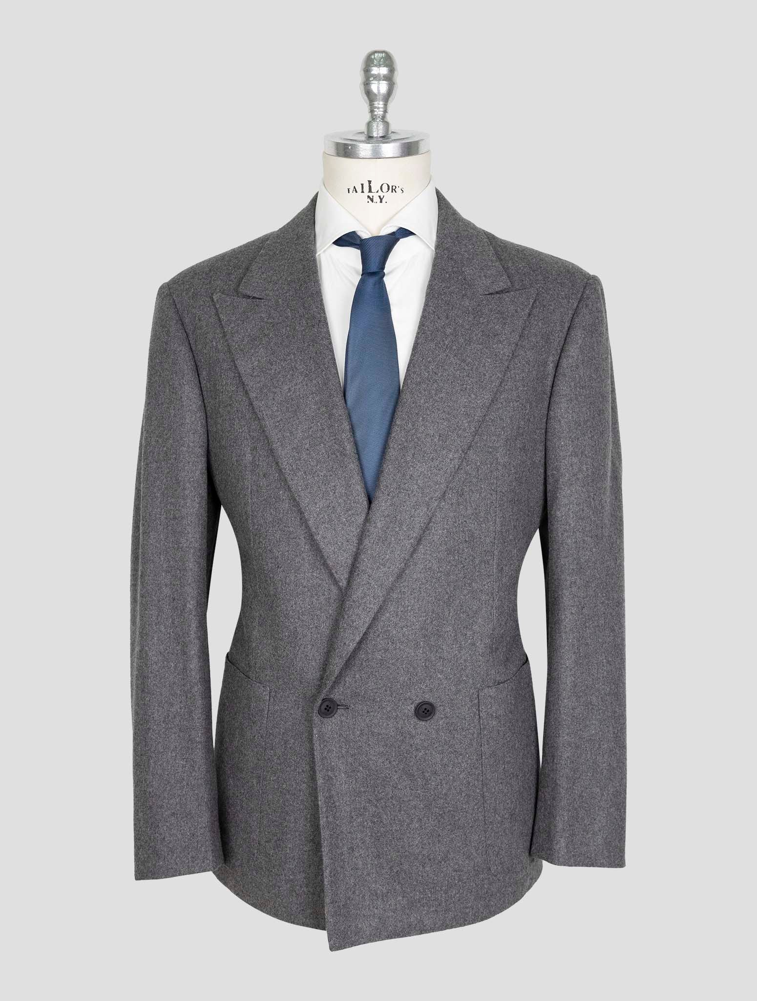 Kiton Knt Dark Gray Wool Blazer