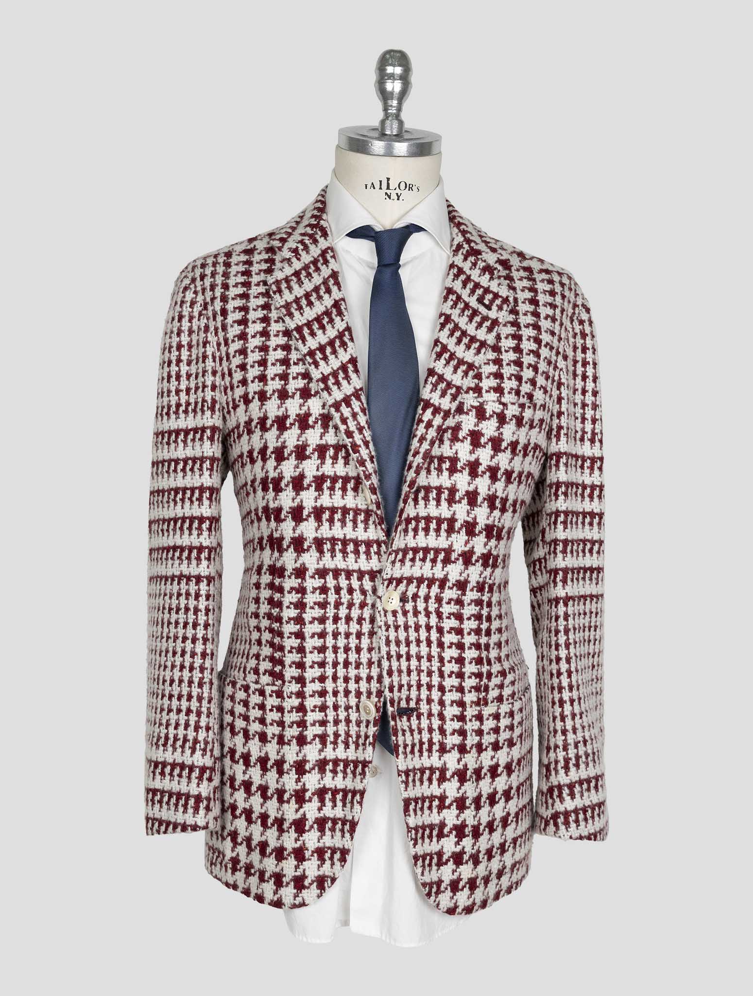Kiton Red White Cashmere SIlk Blazer