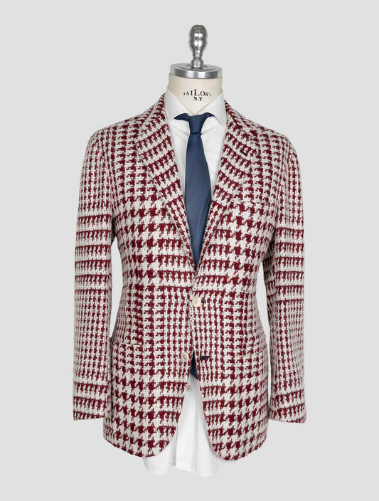 Kiton Red White Cashmere SIlk Blazer