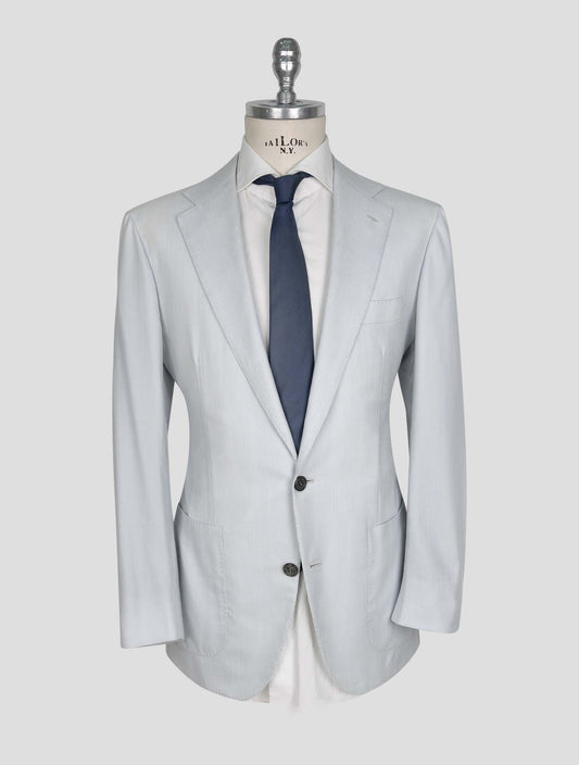 Kiton Light Blue White Cashmere Blazer