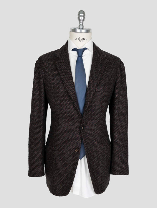 Kiton Brown Black Cashmere Silk Blazer