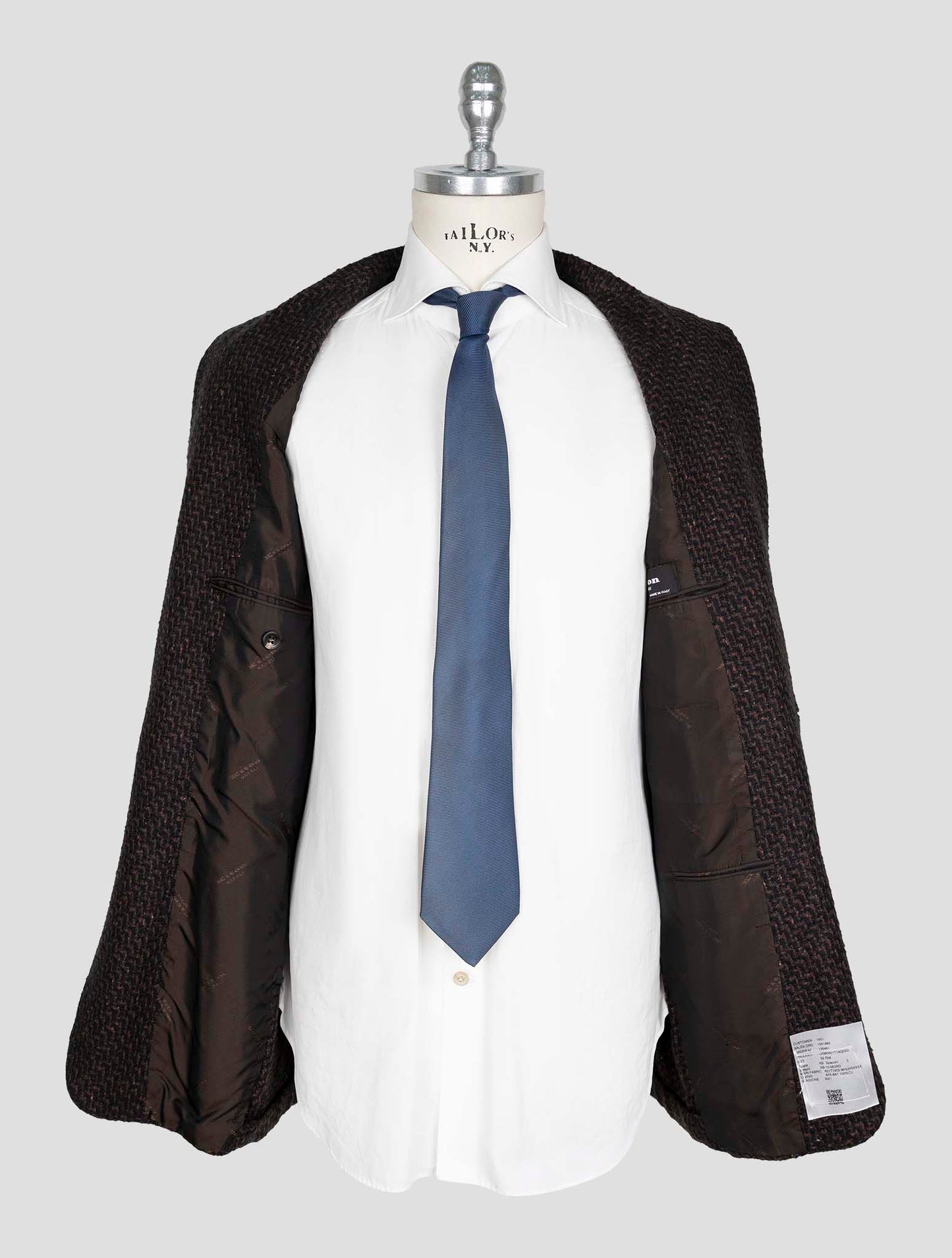 Kiton Brown Black Cashmere Silk Blazer