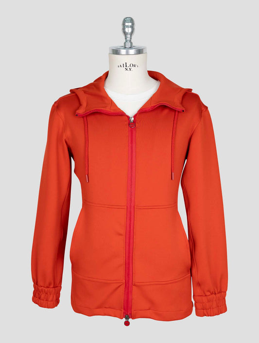 Kiton Red Pl Cotton Pa Ea Sweater Full Zip