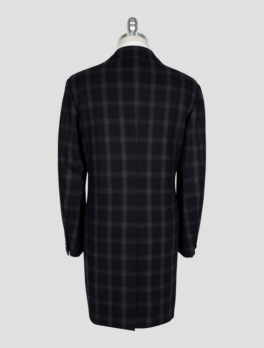 Kiton Dark Gray Virgin Wool 14 Micron Overcoat