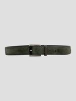 Kiton Green Leather Suede Belt