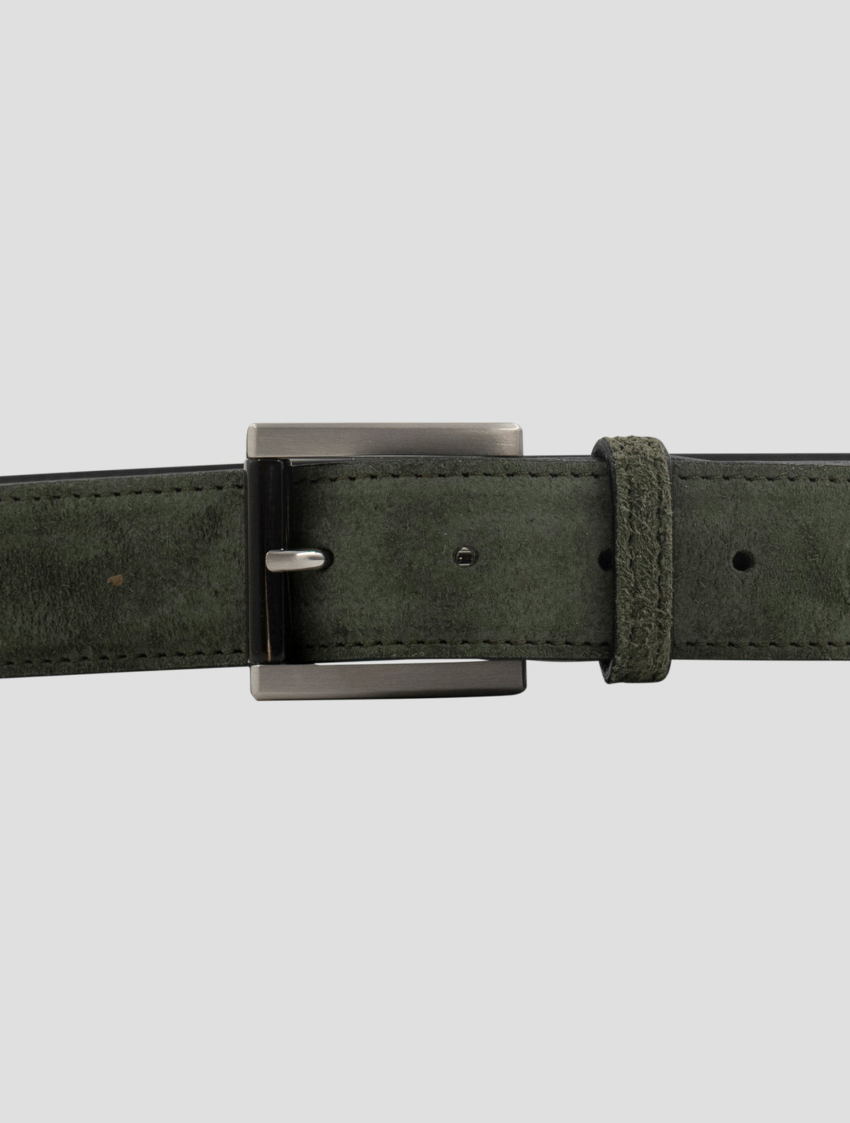 Kiton Green Leather Suede Belt