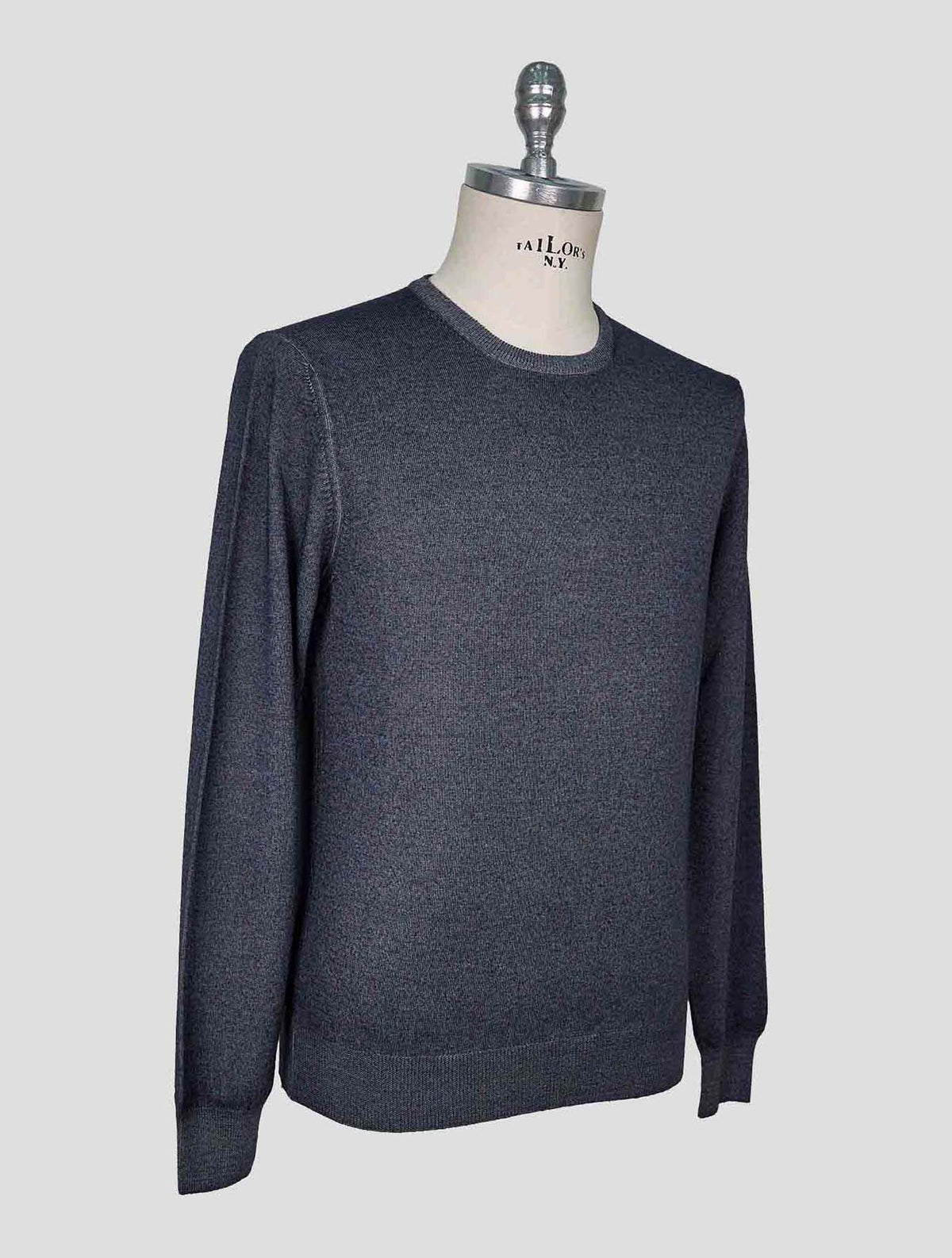 Kiton Gray Wool Sweater Crewneck