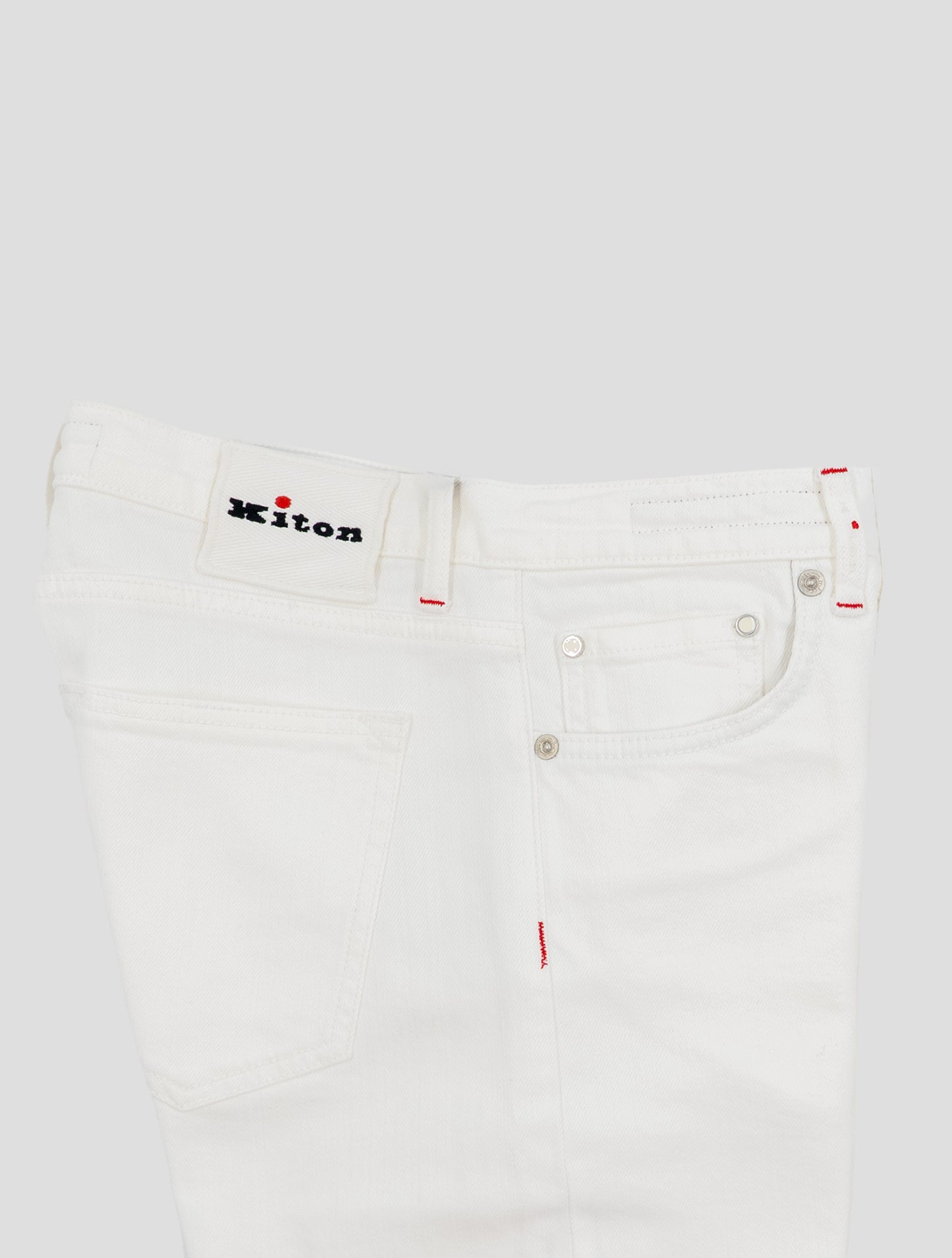 Kiton White Cotton Ea Jeans