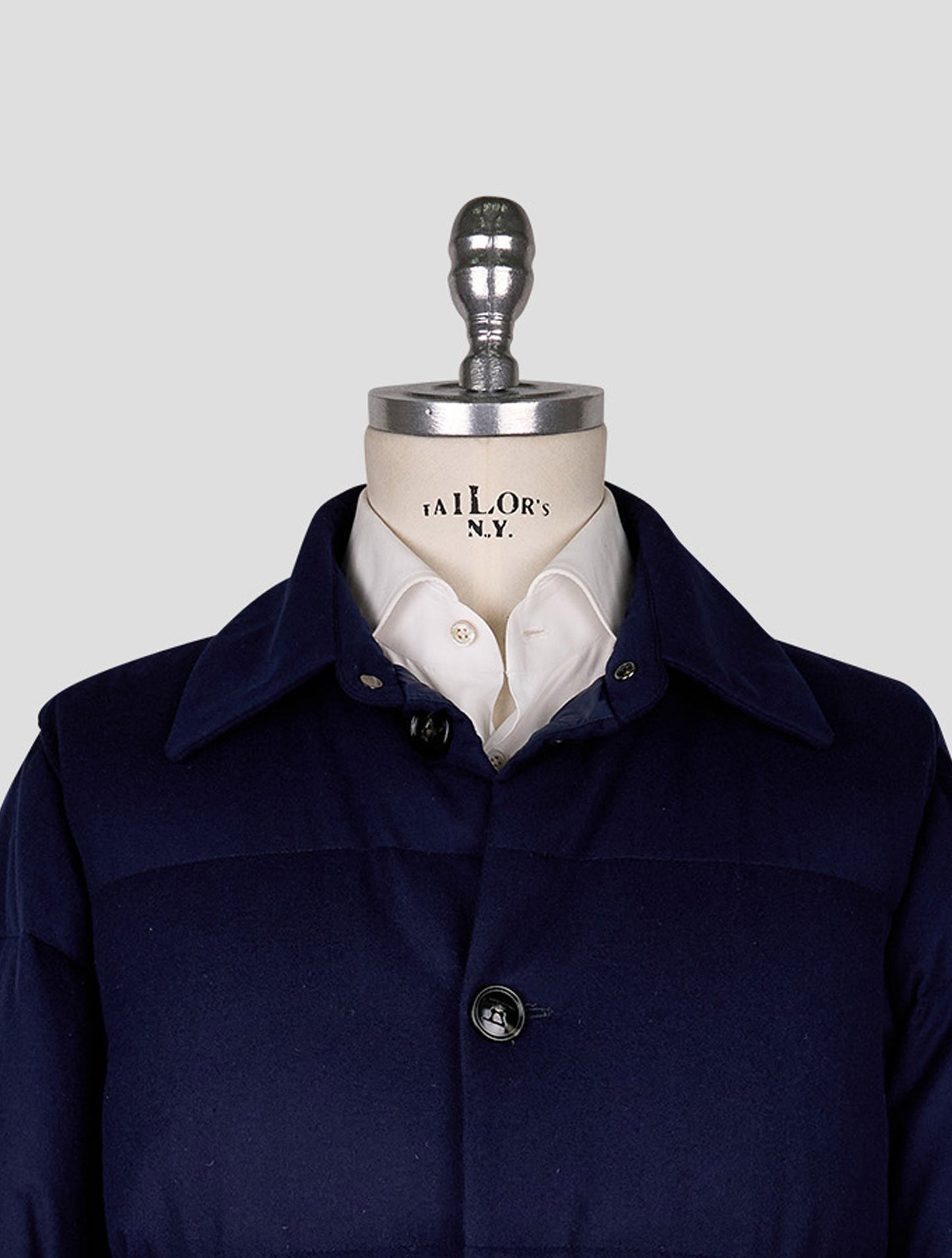 Kiton Blue Cashmere Ea Overcoat