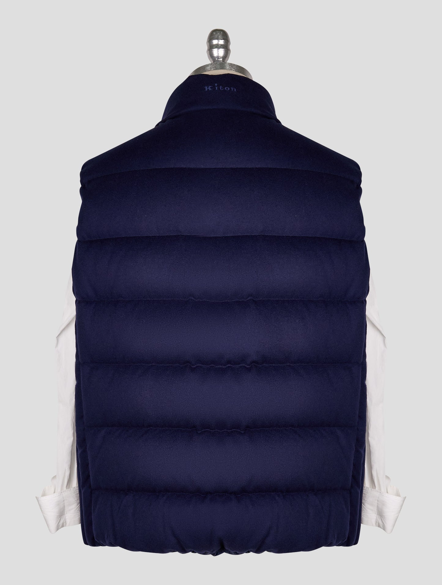 Kiton Blue Cashmere Silk Gilet Coat
