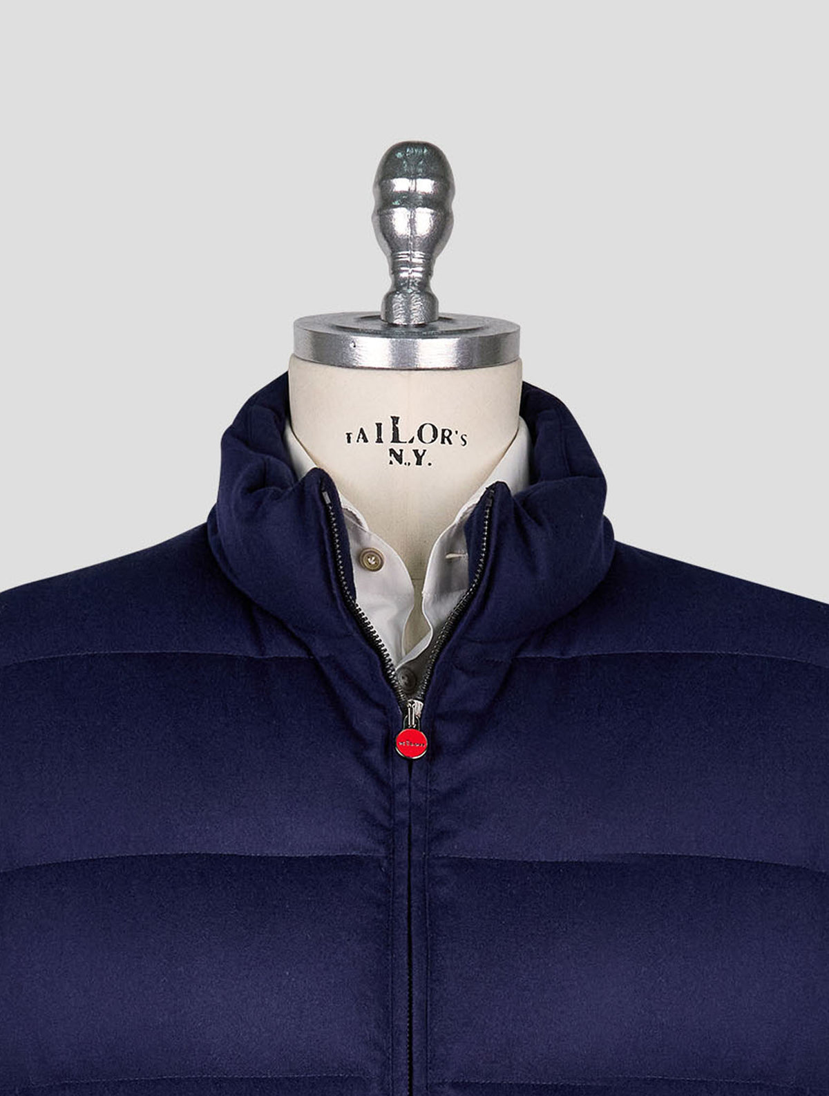 Kiton Blue Cashmere Silk Gilet Coat