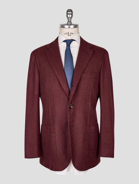 Kiton Burgundy Cashmere Blazer