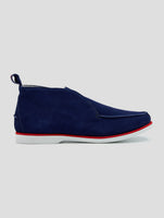 Kiton Blue Leather Suede Boots