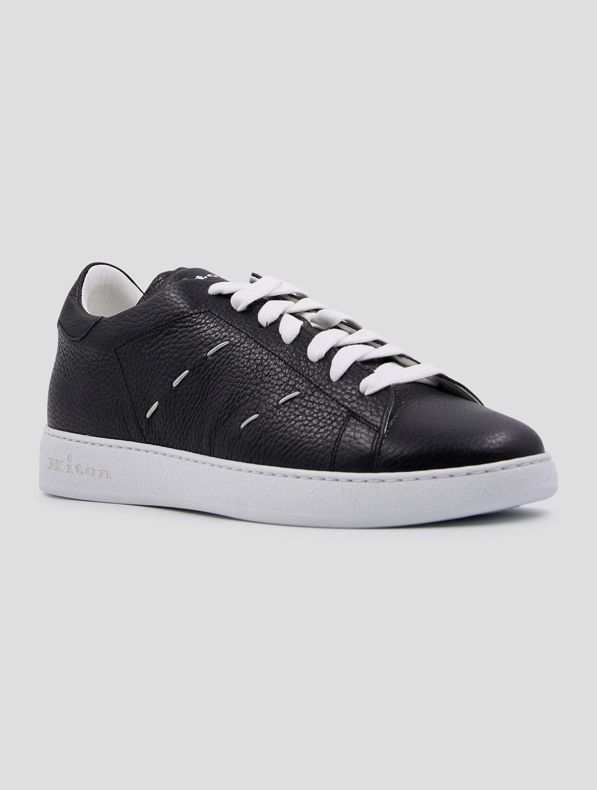 Kiton Black Leather Sneakers
