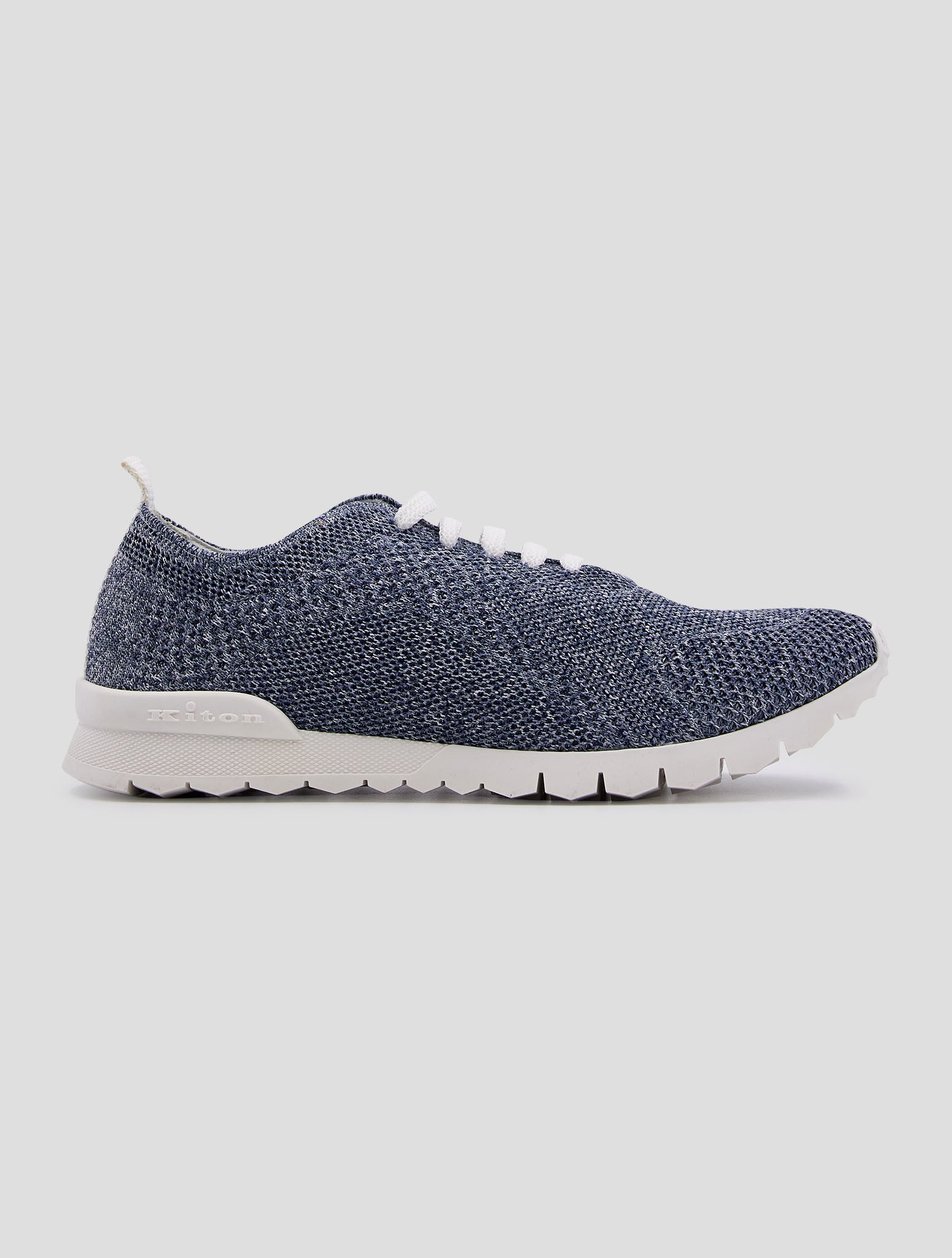 Kiton Blue Cotton Ea Sneakers