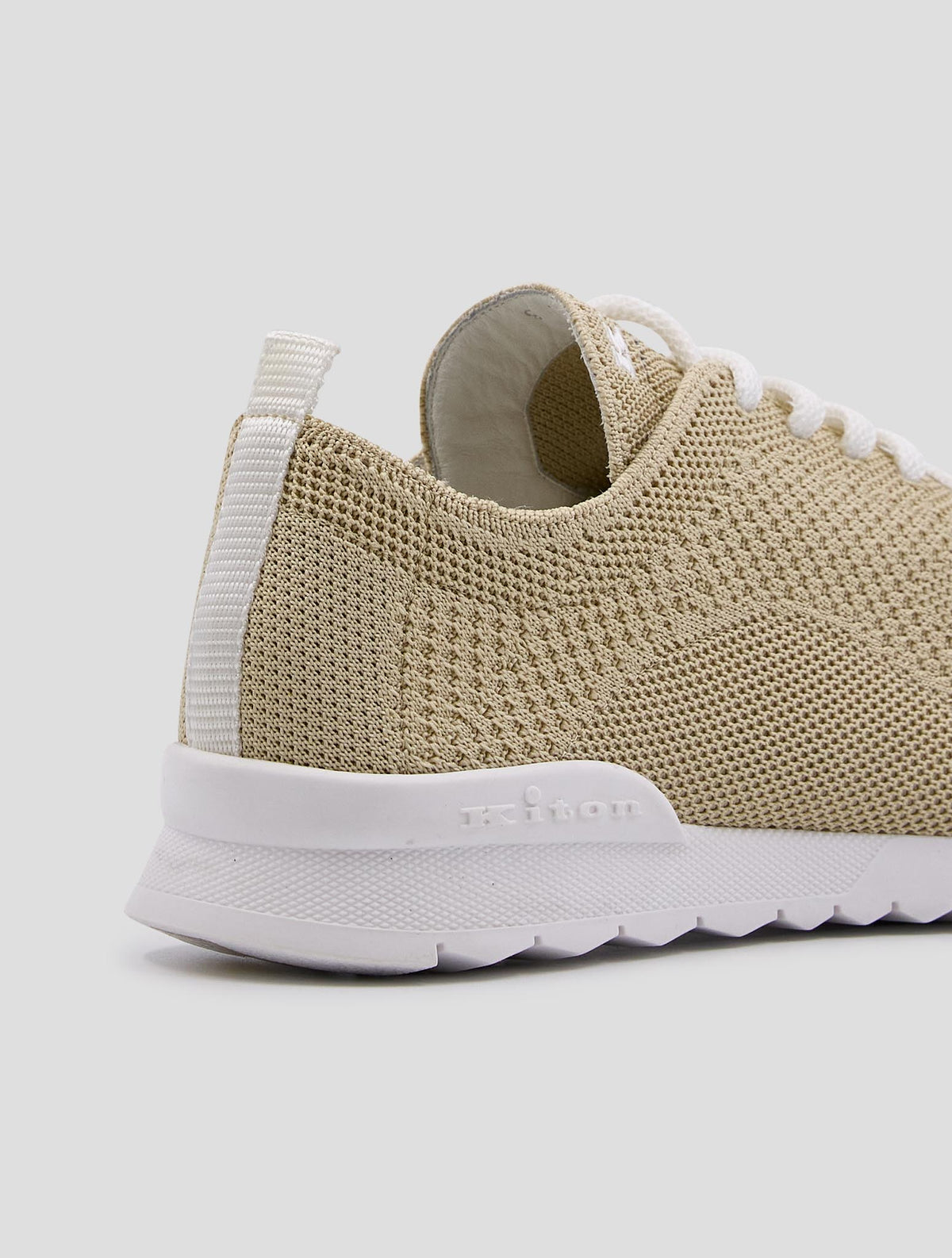 Kiton Beige Cotton Ea Sneakers
