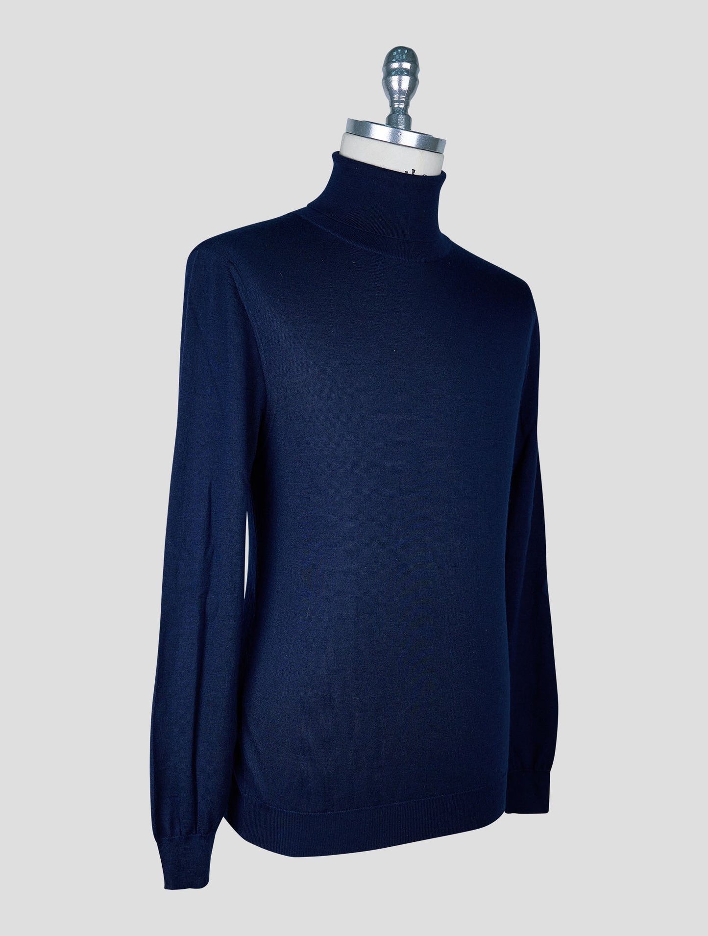 Kiton Blue Cashmere Silk Sweater Turtleneck
