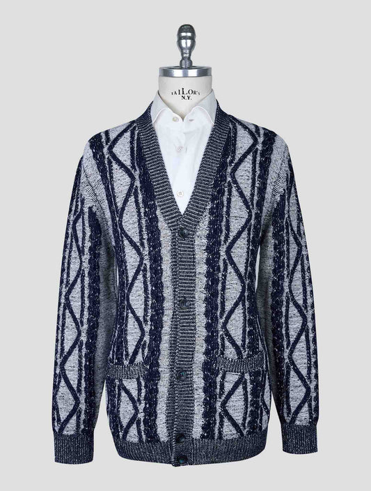 Kiton Blue Gray Cashmere Cardigan
