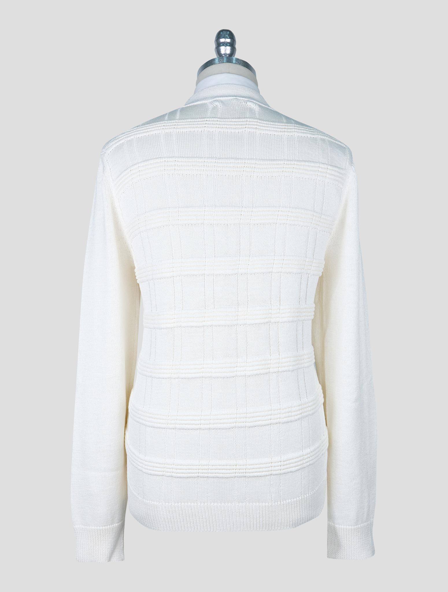 Kiton White Cotton Silk Cardigan