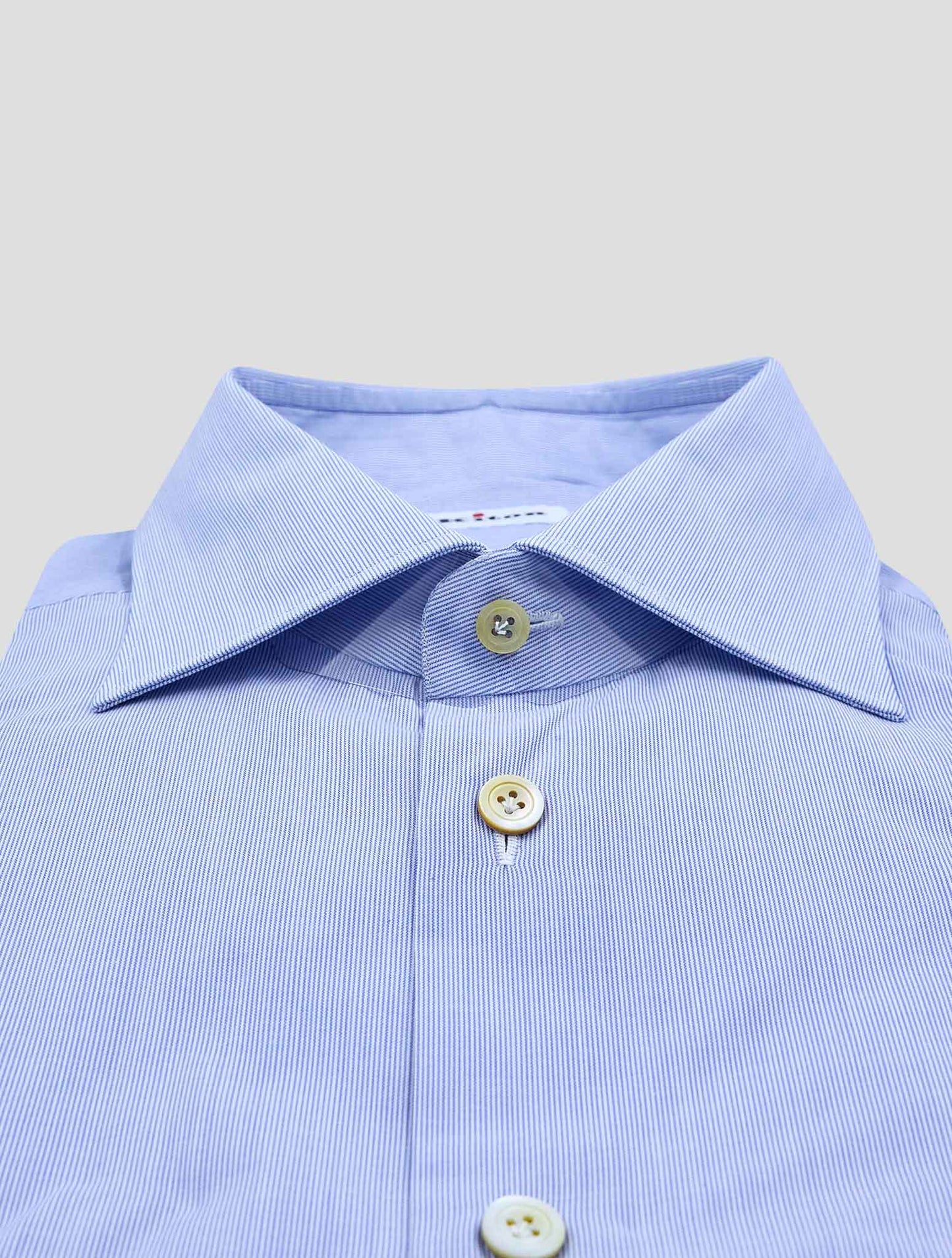 Kiton Light Blue White Cotton Shirt