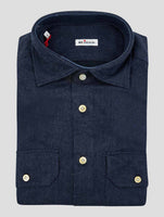 Kiton Blue Cotton Shirt