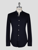 Kiton Dark Blue Cotton Cashmere Korean Shirt
