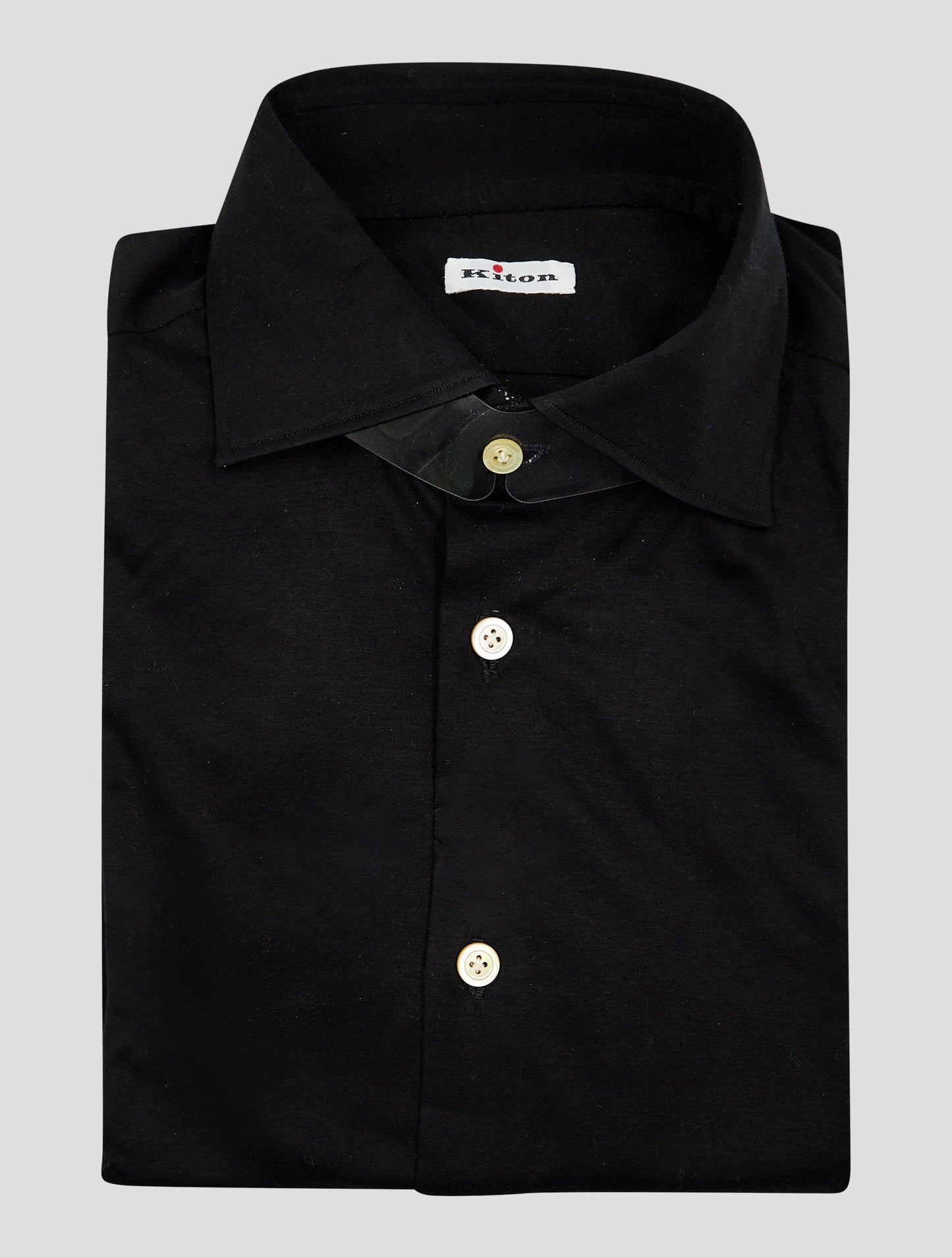 Kiton Black Cotton Shirt