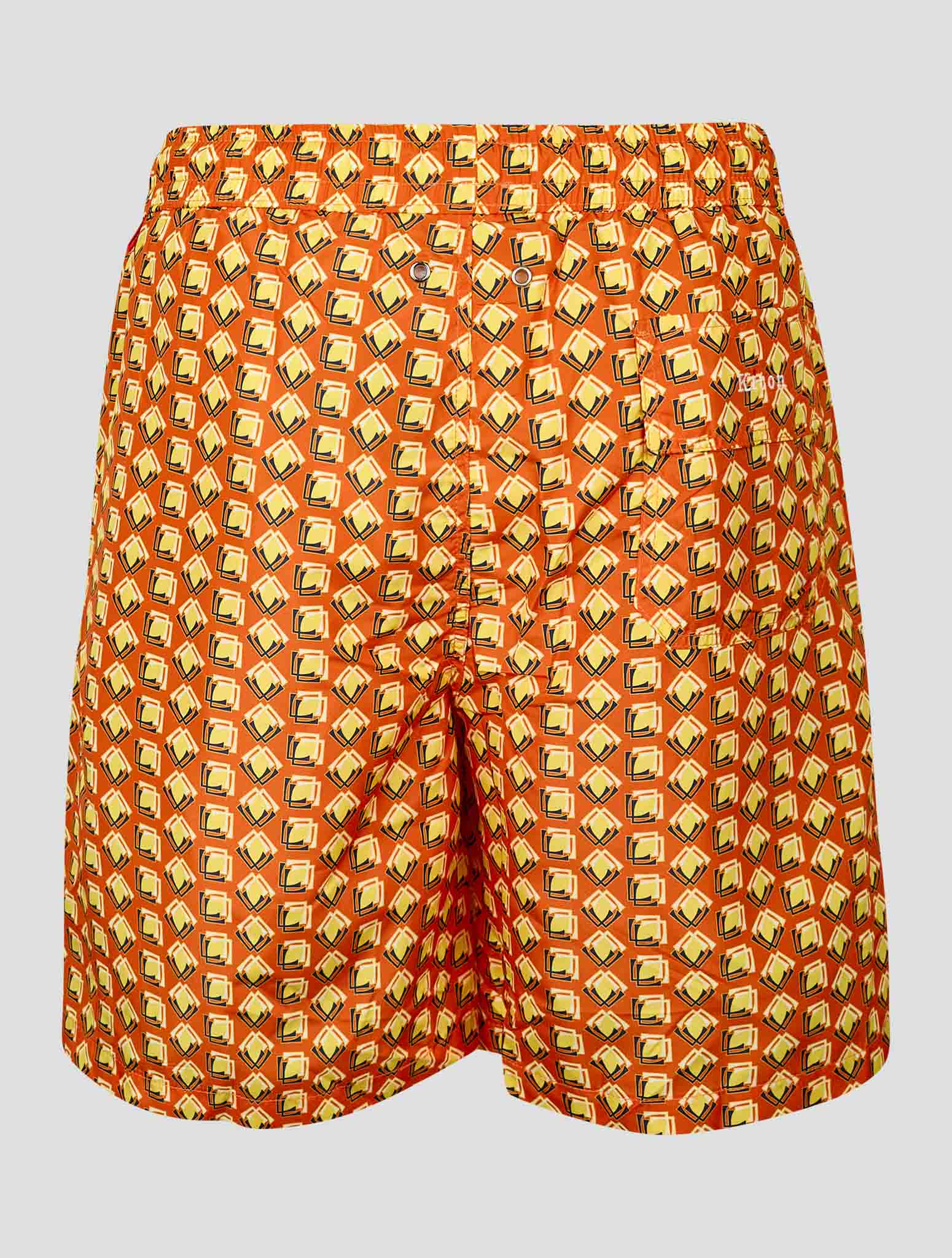 Kiton Yellow Orange Pl Swim Trunks