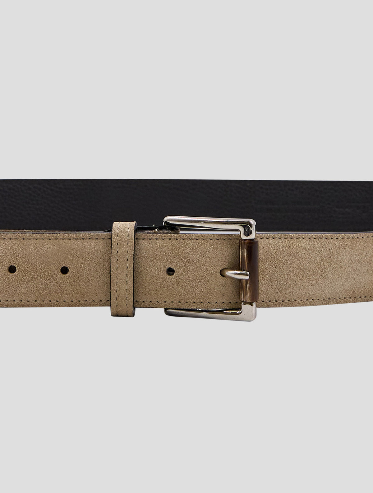 Kiton Beige Leather Suede Belt