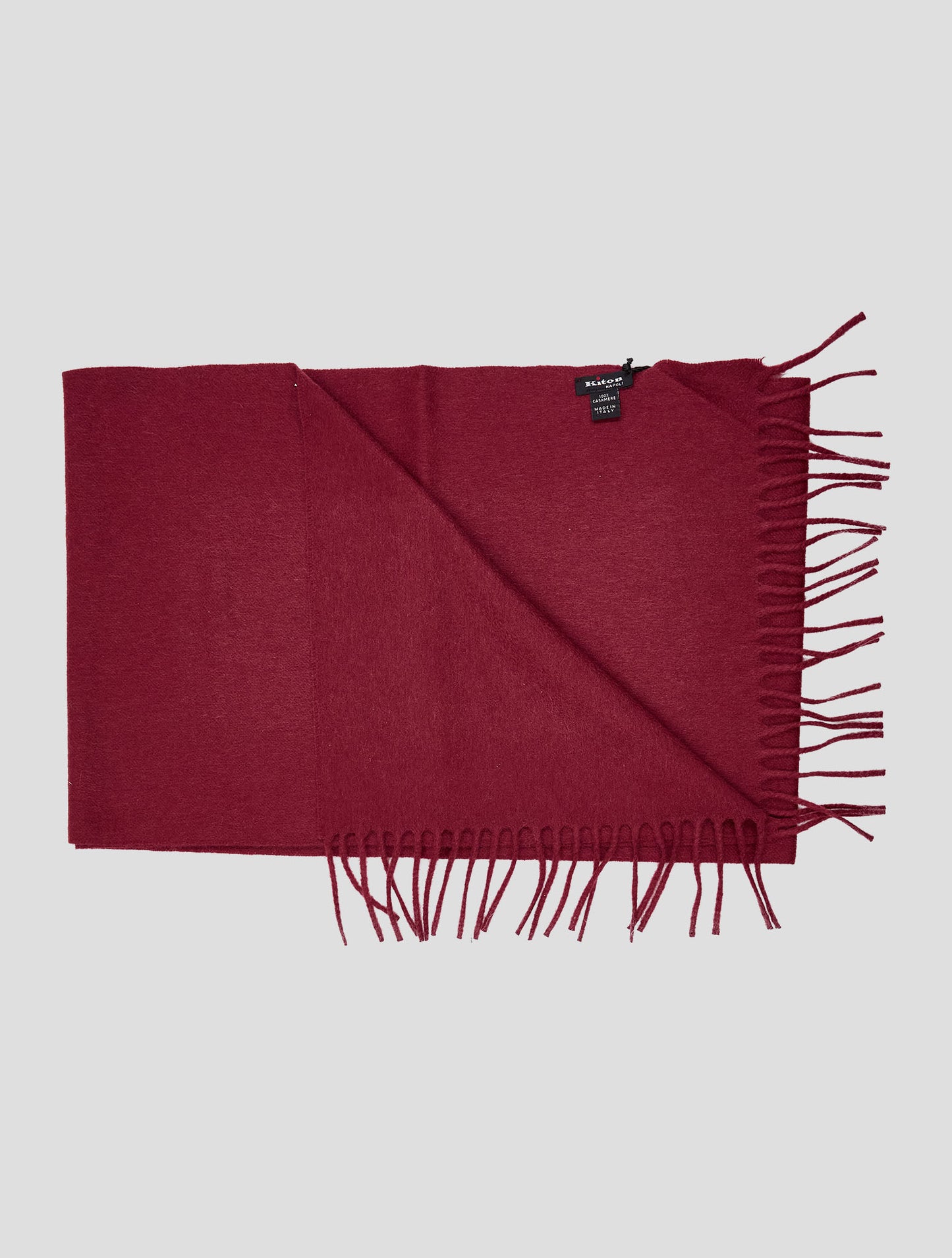 Kiton Burgundy Cashmere Scarf