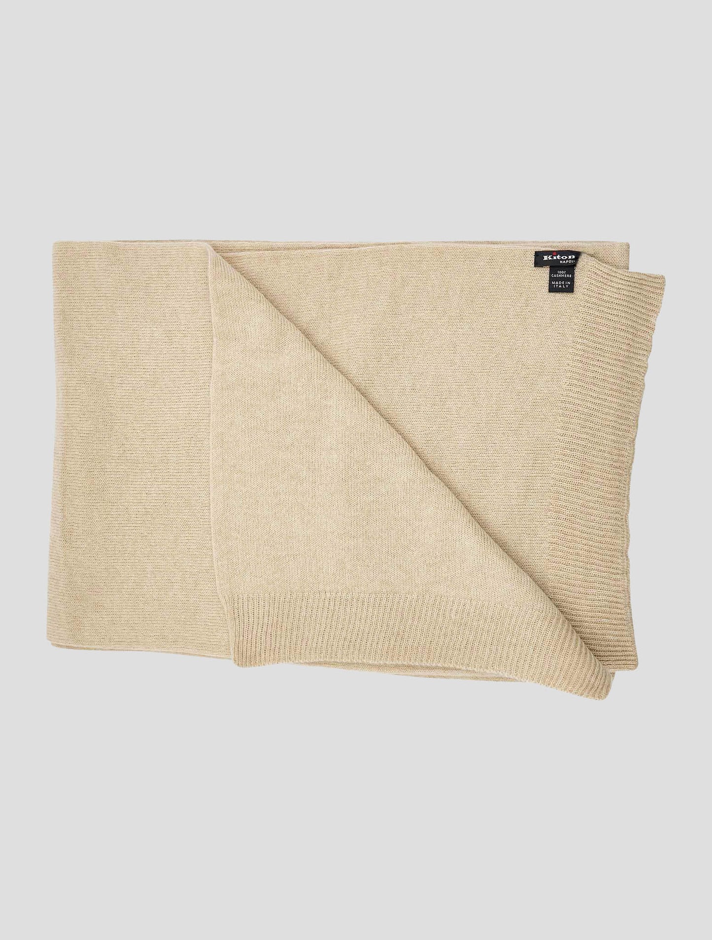 Kiton Beige Cashmere Scarf 30x180