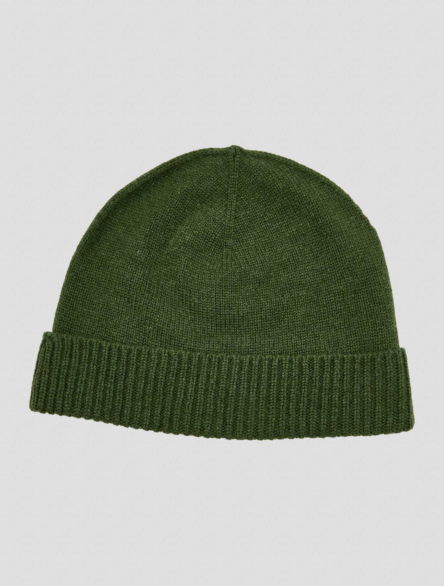 Kiton Green Cashmere Beanie Hat