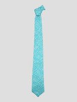 Kiton Light Blue White Silk Tie