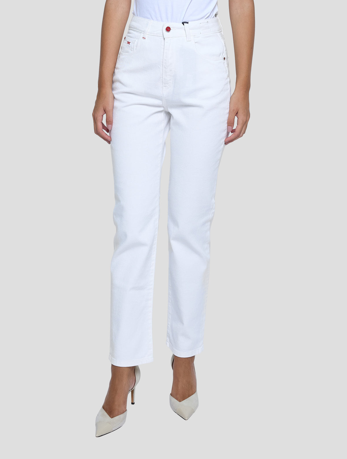 Kiton White Cotton Ea Jeans Women