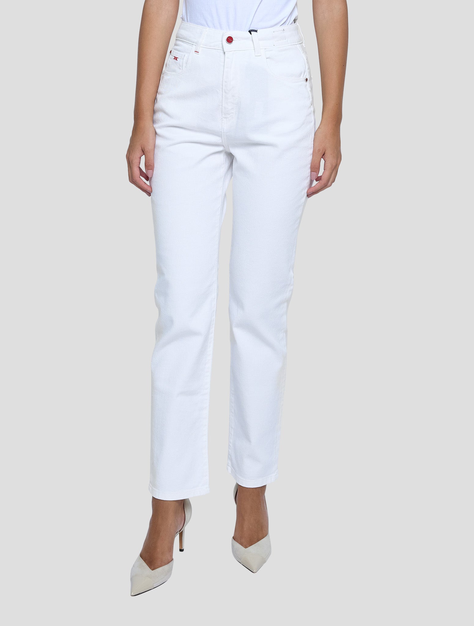 Kiton White Cotton Ea Jeans Women