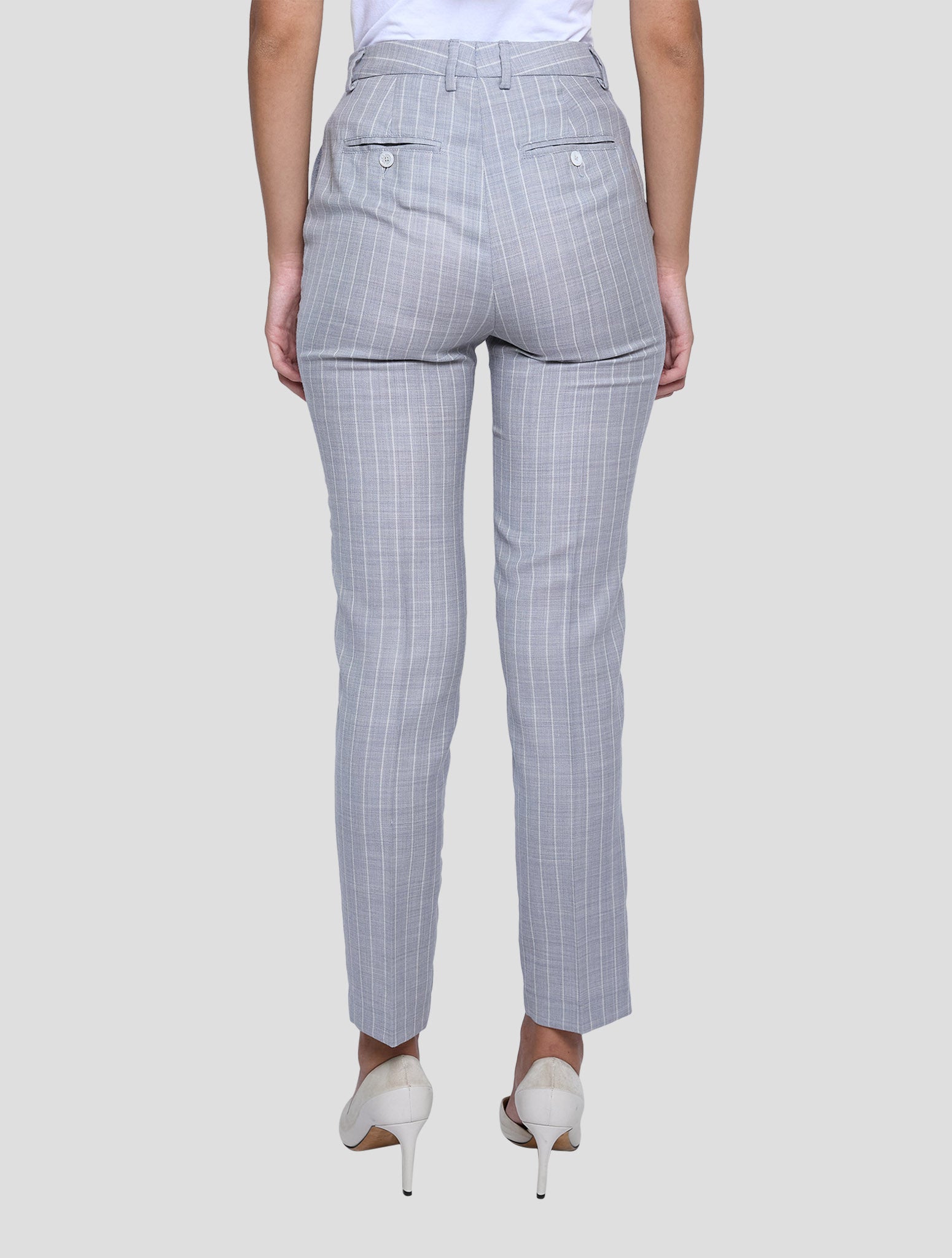 Kiton Gray White Wool Pants Women