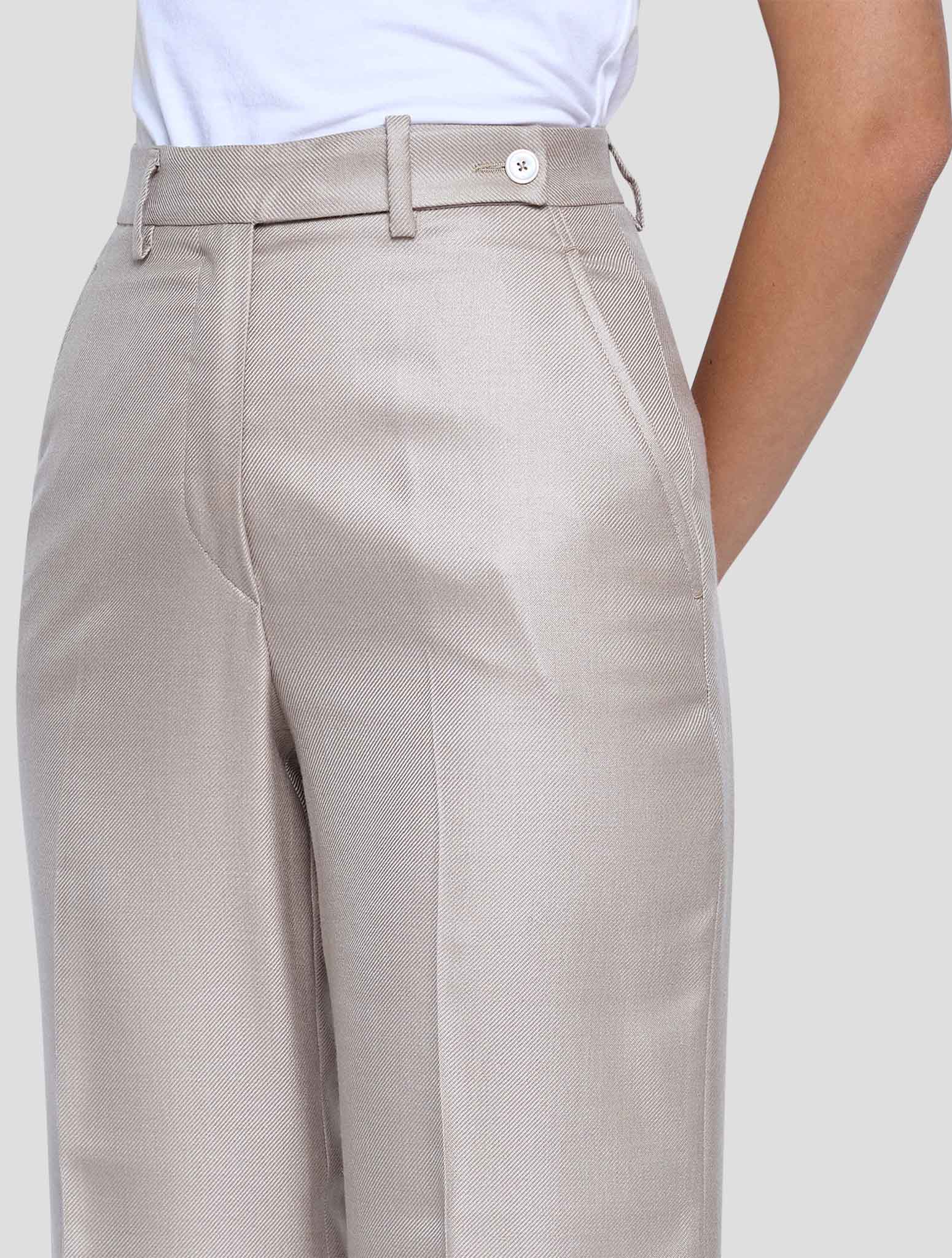 Kiton Beige Cashmere Silk Pants Women