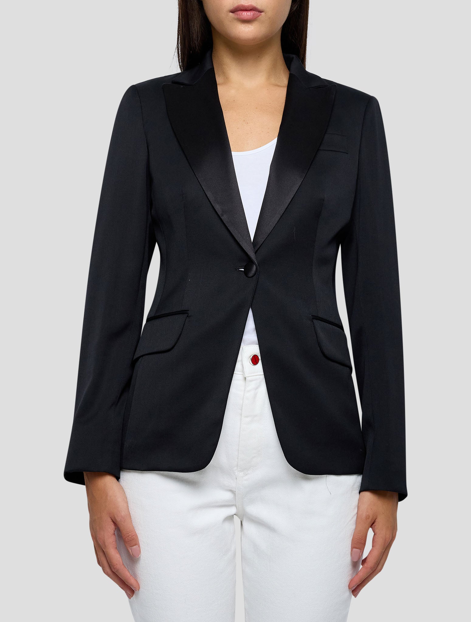 Kiton Black Virgin Wool Ea Blazer Women