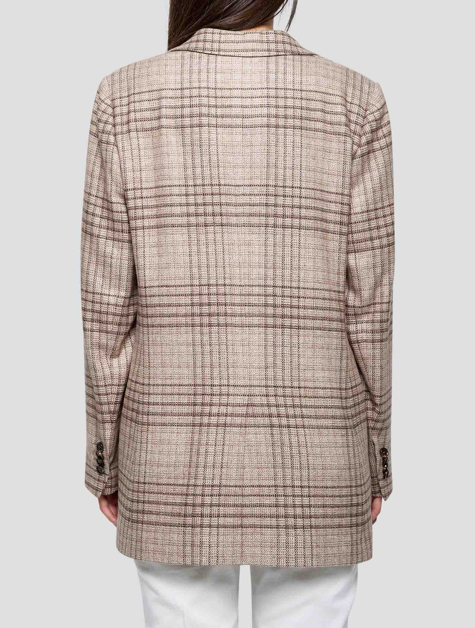 Kiton Brown Silk Cashmere Blazer Women