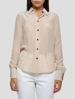 Kiton Beige Silk Shirt Women