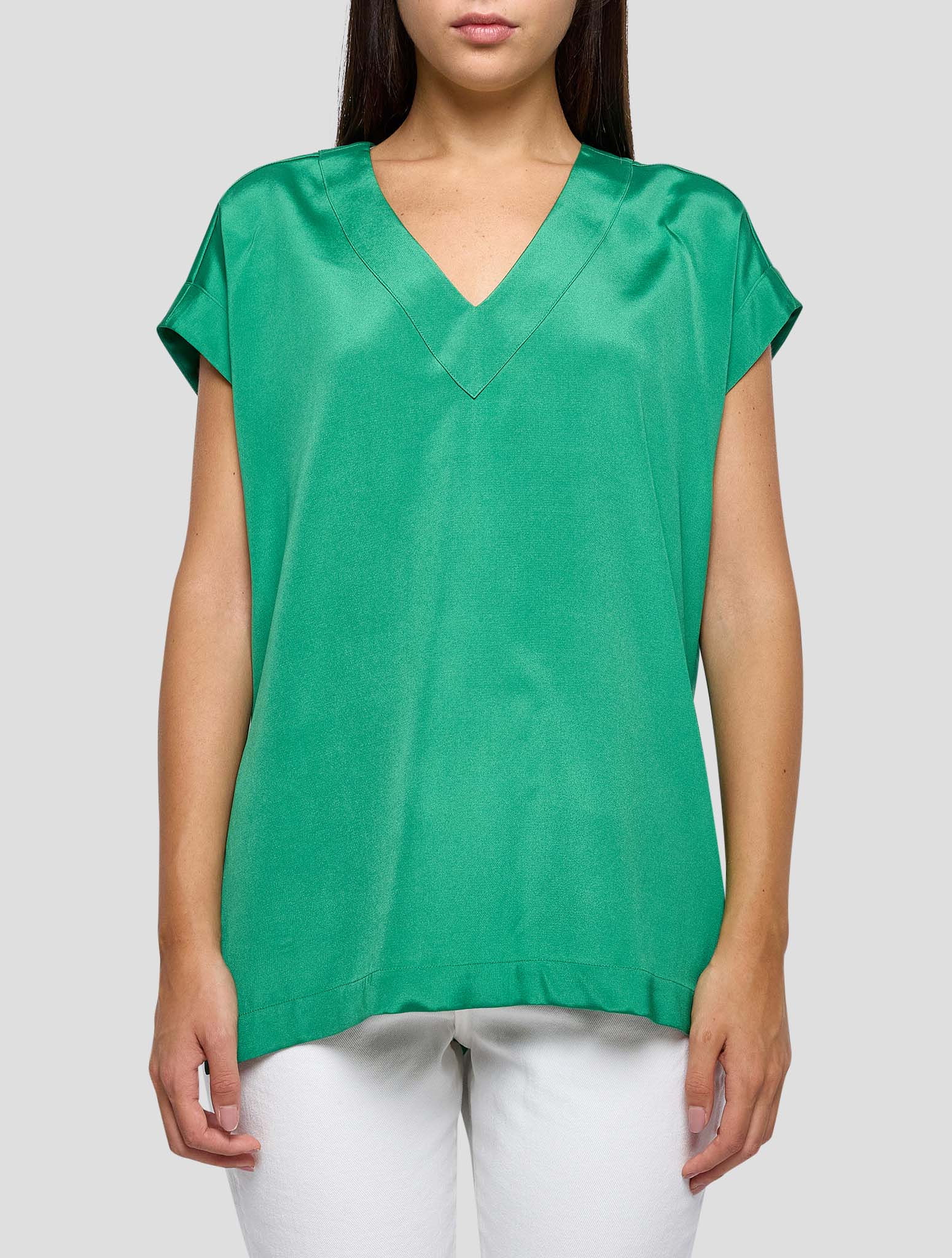 Kiton Green Silk Ea Shirt Women